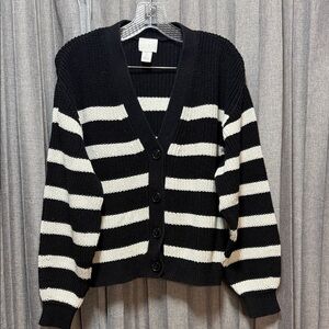H&M Black and White Women's Cardigan